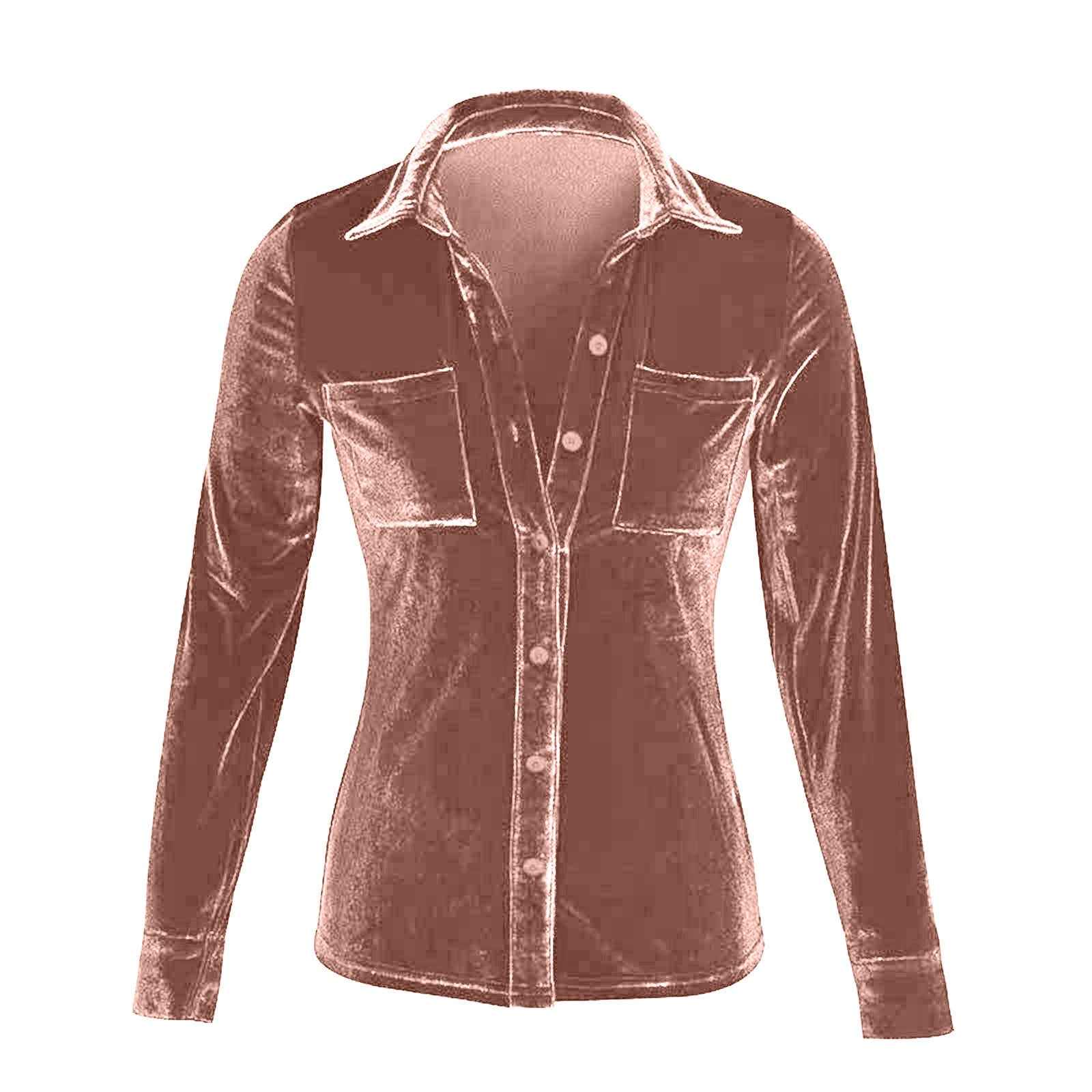 Elegant Long-sleeve Single-breasted Blouse For Women