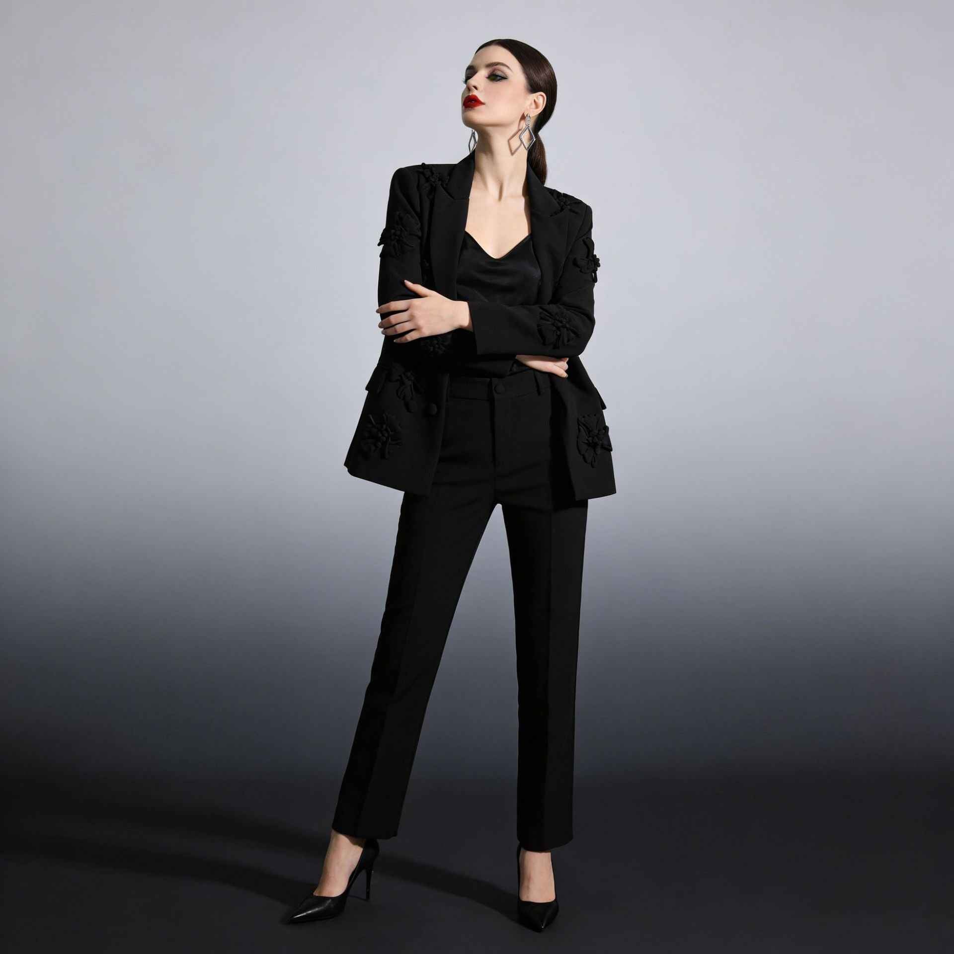 Three-dimensional Floral Blazer For Women