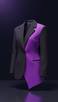 Asymmetric blazer with violet detail