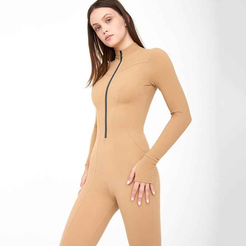 Long-sleeve Zipper Jumpsuit For Women