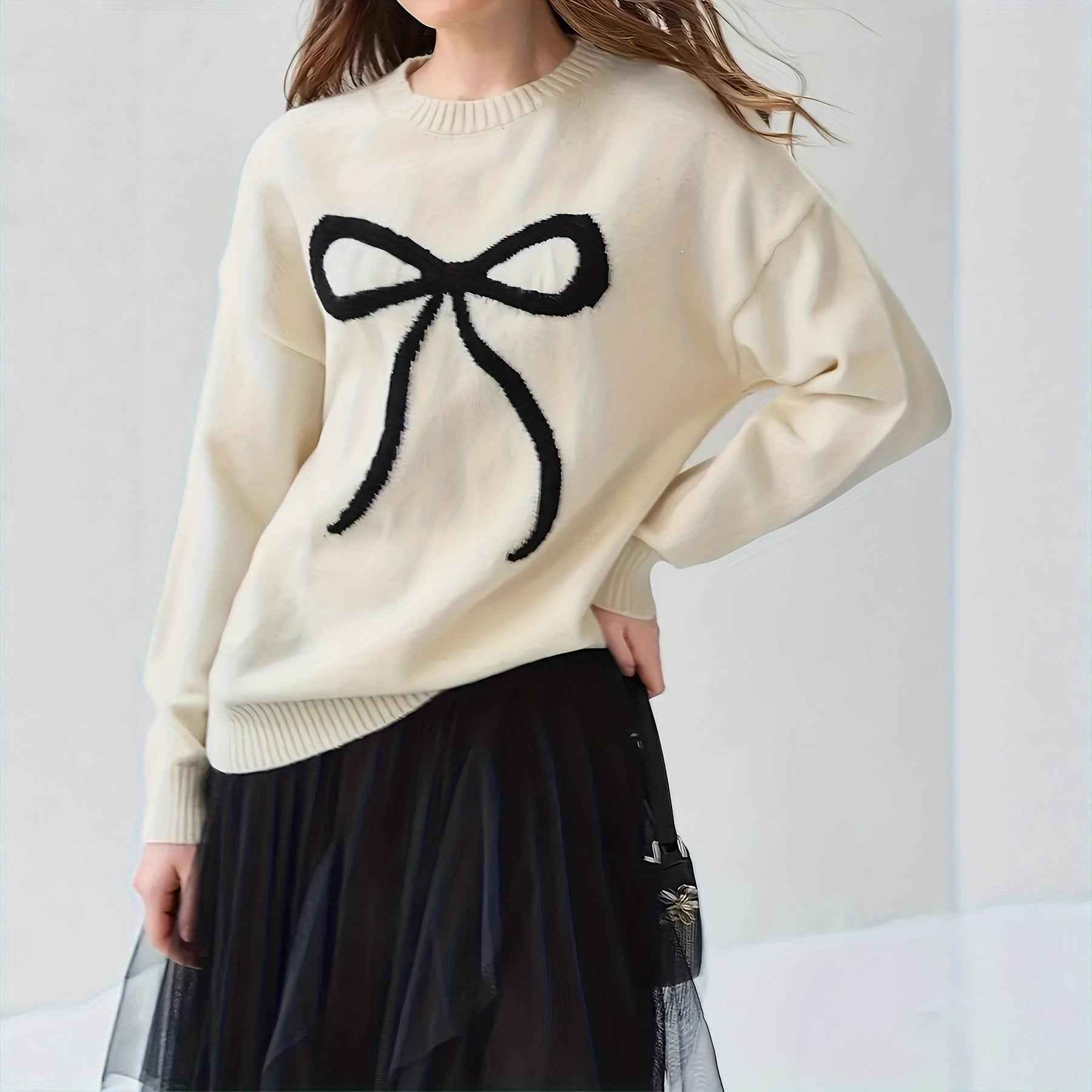 Womens New Fallwinter Korean-style Outfit Long-sleeve Top