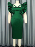 Womens Personalized Dress With Ruffled Sleeves