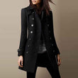 Streetwear Women Jackets Lined Double-breasted Ladies Loose Wool Overcoat Elegant Lapel Solid Pocketed Coats For Autumn Winter