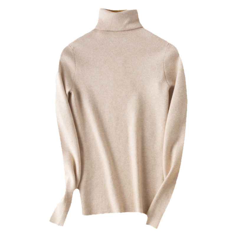 Long-sleeve Stretchy Slim-fit Knit Bottoming Top For Fallwinter