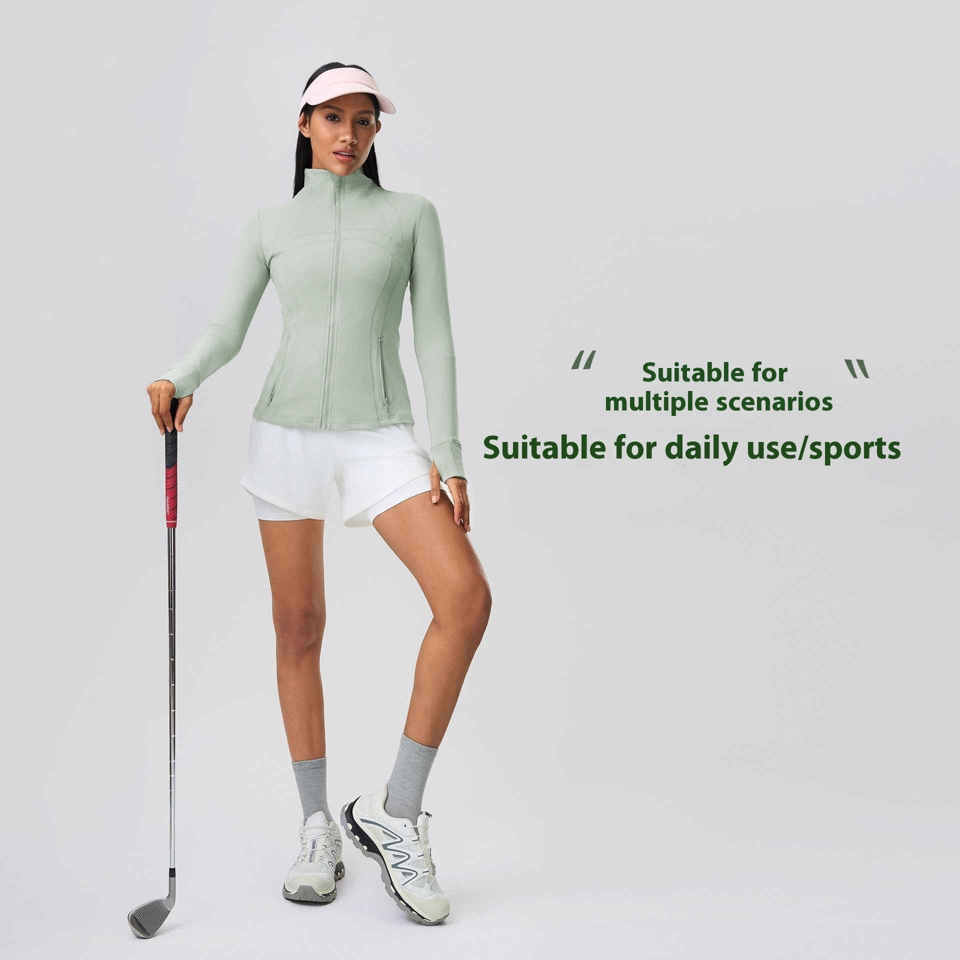 Yoga Sports Jacket Women Elastic Zipper Running Fitness Yoga Jackets