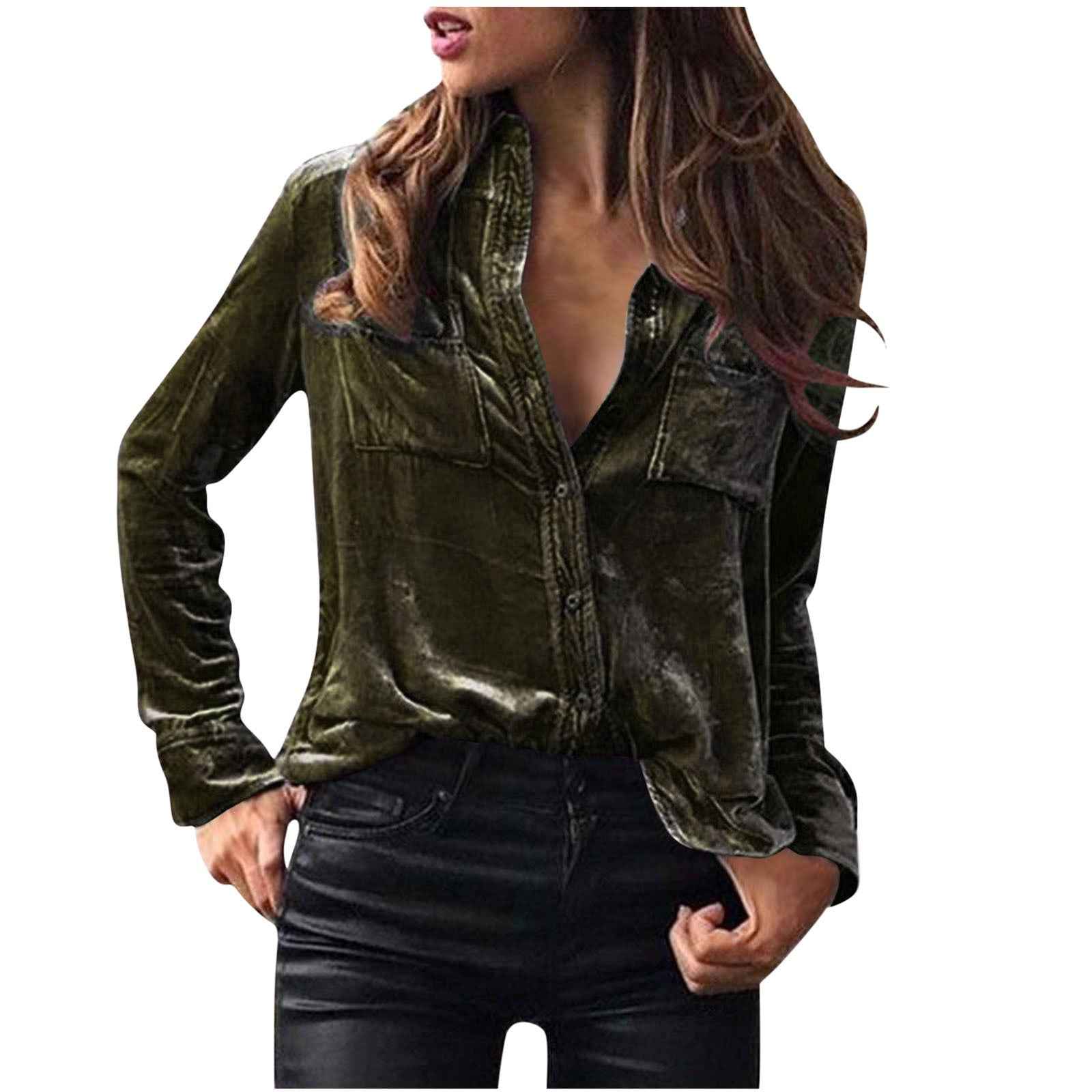 Elegant Long-sleeve Single-breasted Blouse For Women