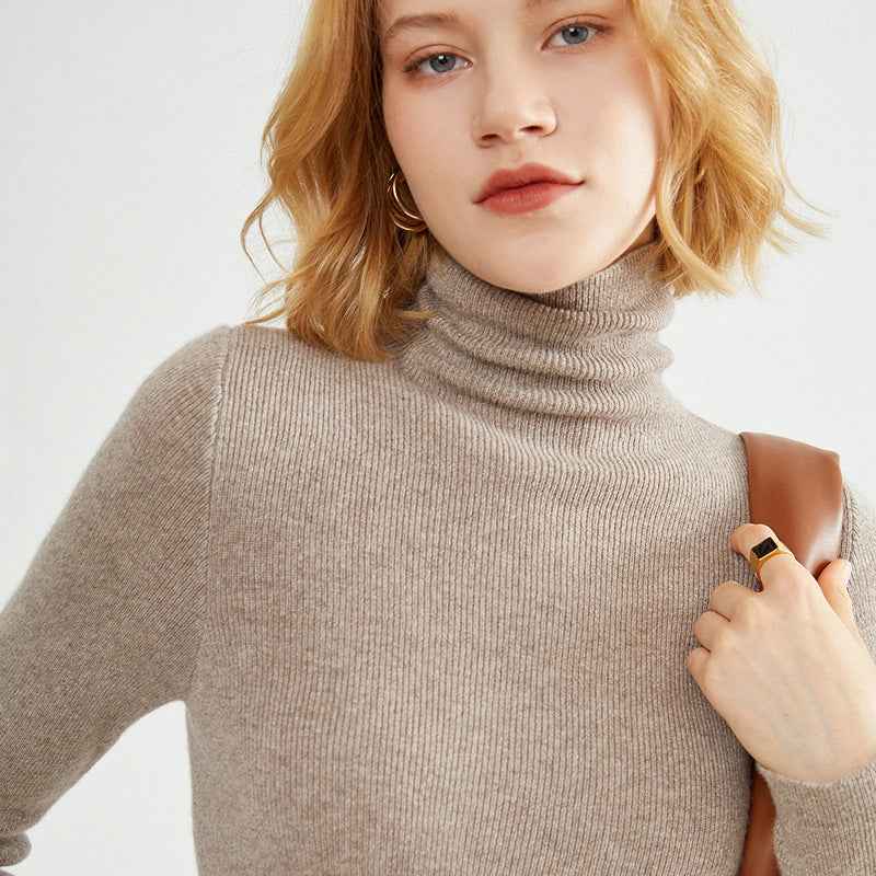 Long-sleeve Stretchy Slim-fit Knit Bottoming Top For Fallwinter