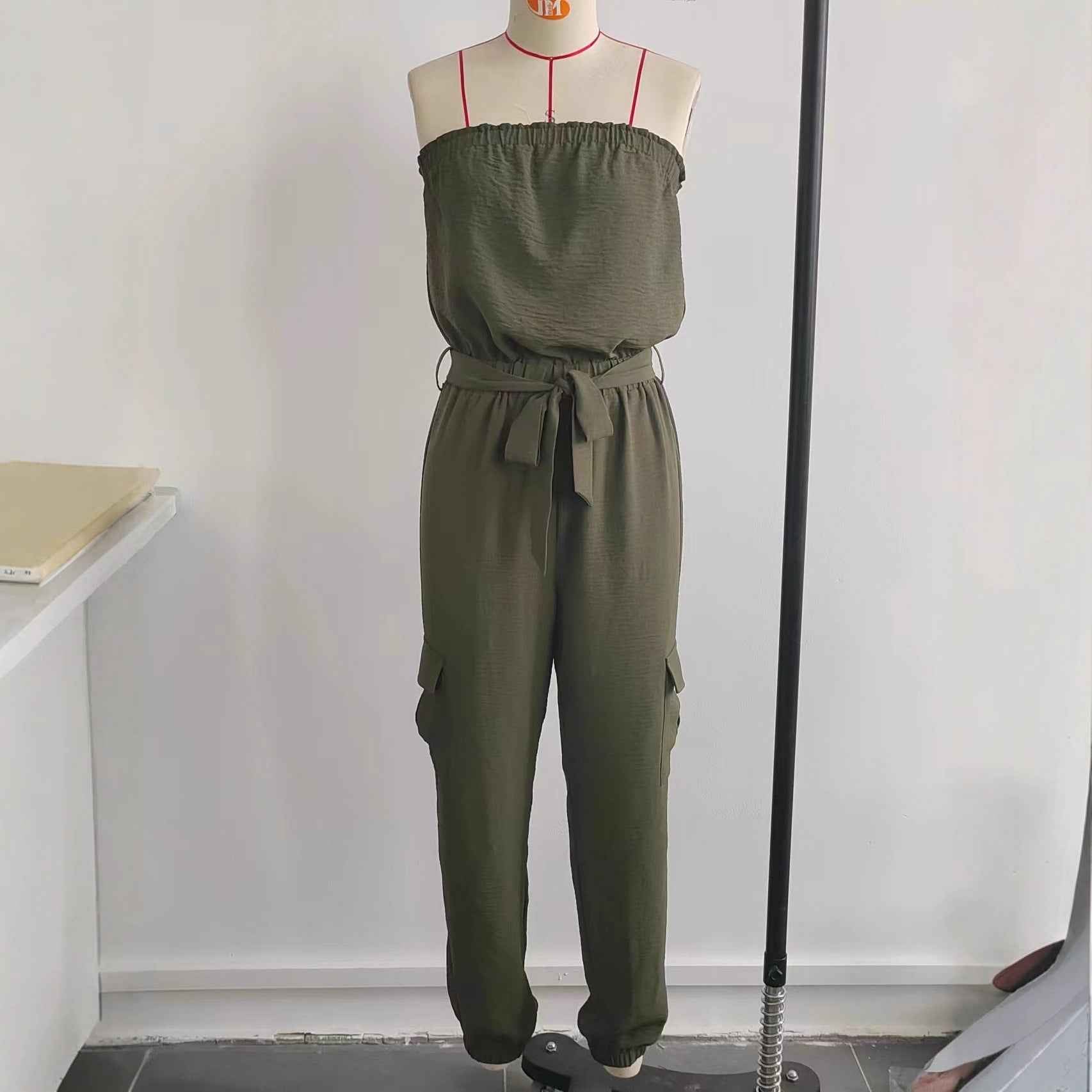 Strapless Pocketed Casual Jumpsuit For Women