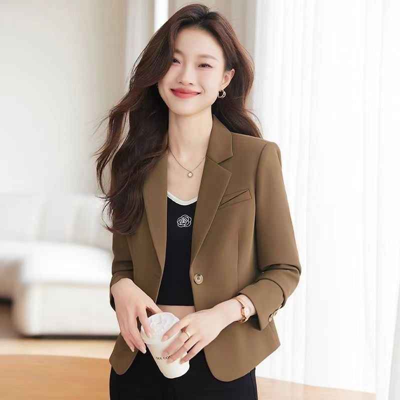 Coffee Colored Short Blazer For Women