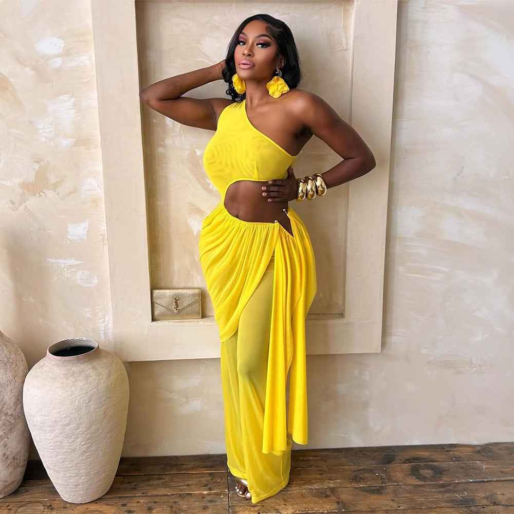 Fashionable Slim-Fit Off-Shoulder Solid-Color Jumpsuit For Women
