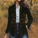 Elegant Embroidered Floral Blazer For Women