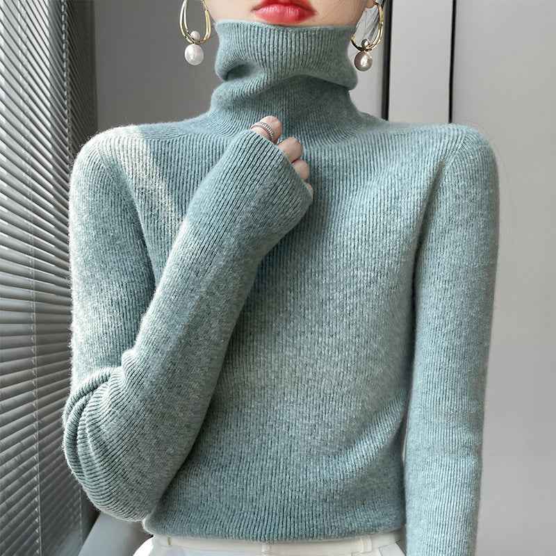 Long-sleeve Stretchy Slim-fit Knit Bottoming Top For Fallwinter
