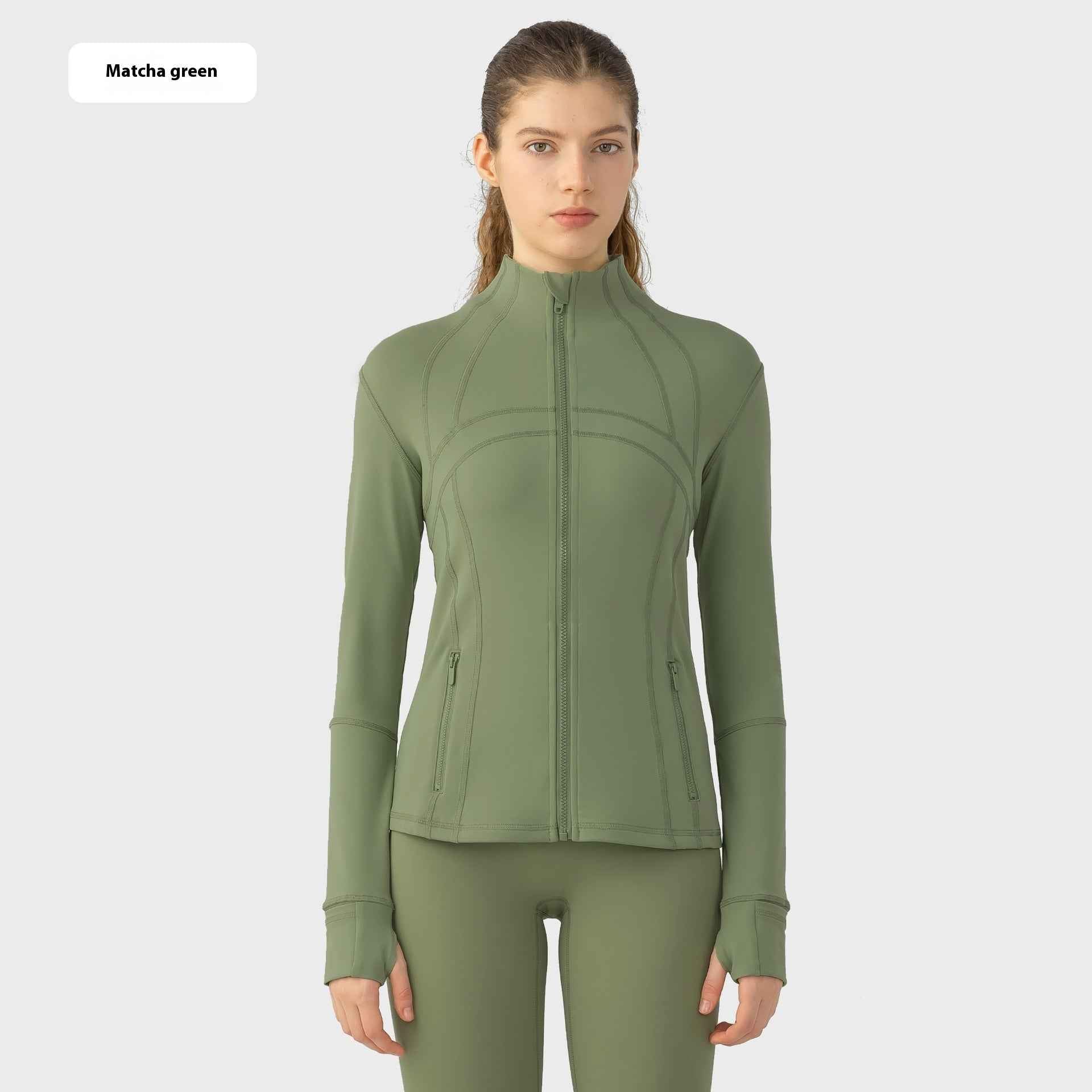 Yoga Sports Jacket Women Elastic Zipper Running Fitness Yoga Jackets