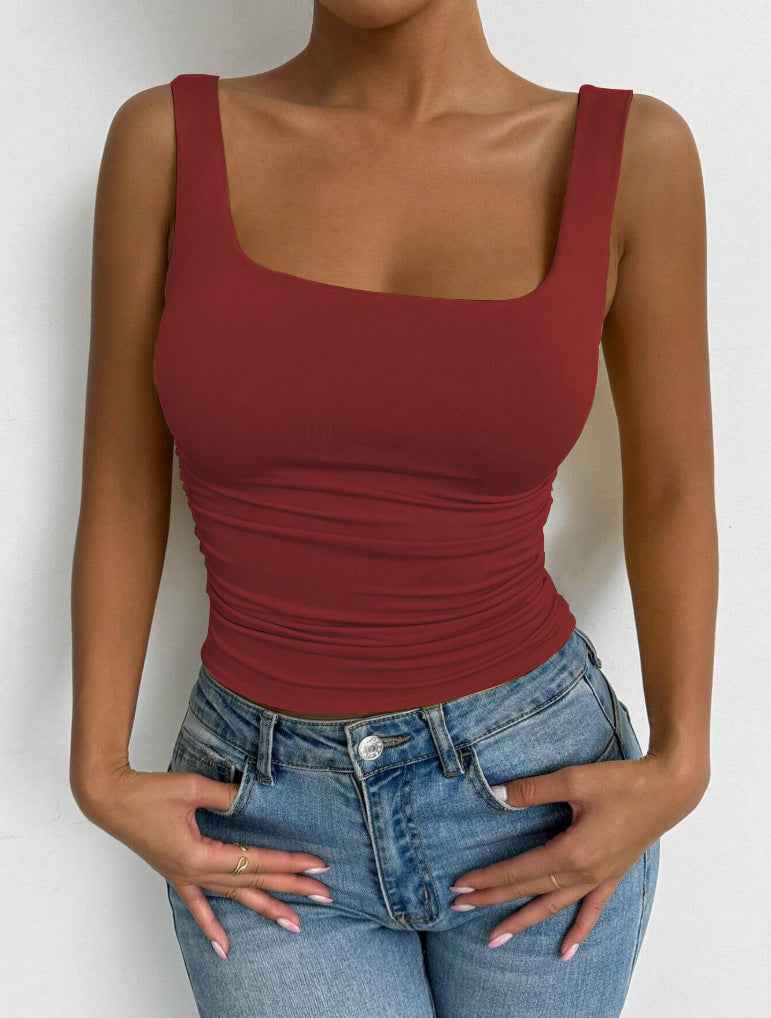 Womens Sleeveless Camisole Casual Basic Cropped Top