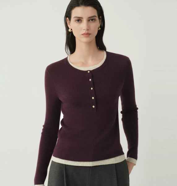 Round-neck Layered Sweater Knitwear