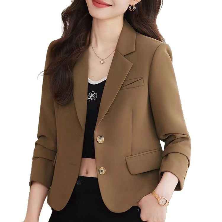 Coffee Colored Short Blazer For Women