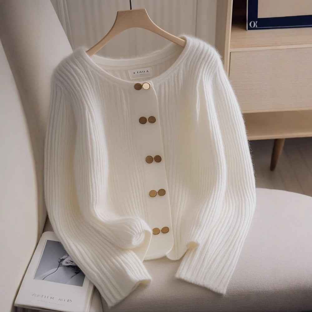 Knitted Top Womens White Sweater