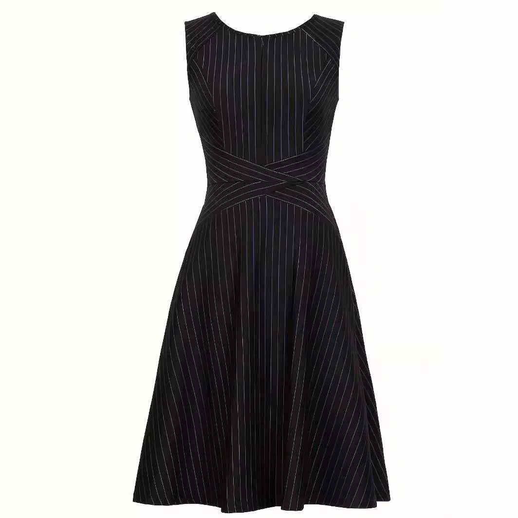 Color-block Elegant Vintage Casual Womens Dress