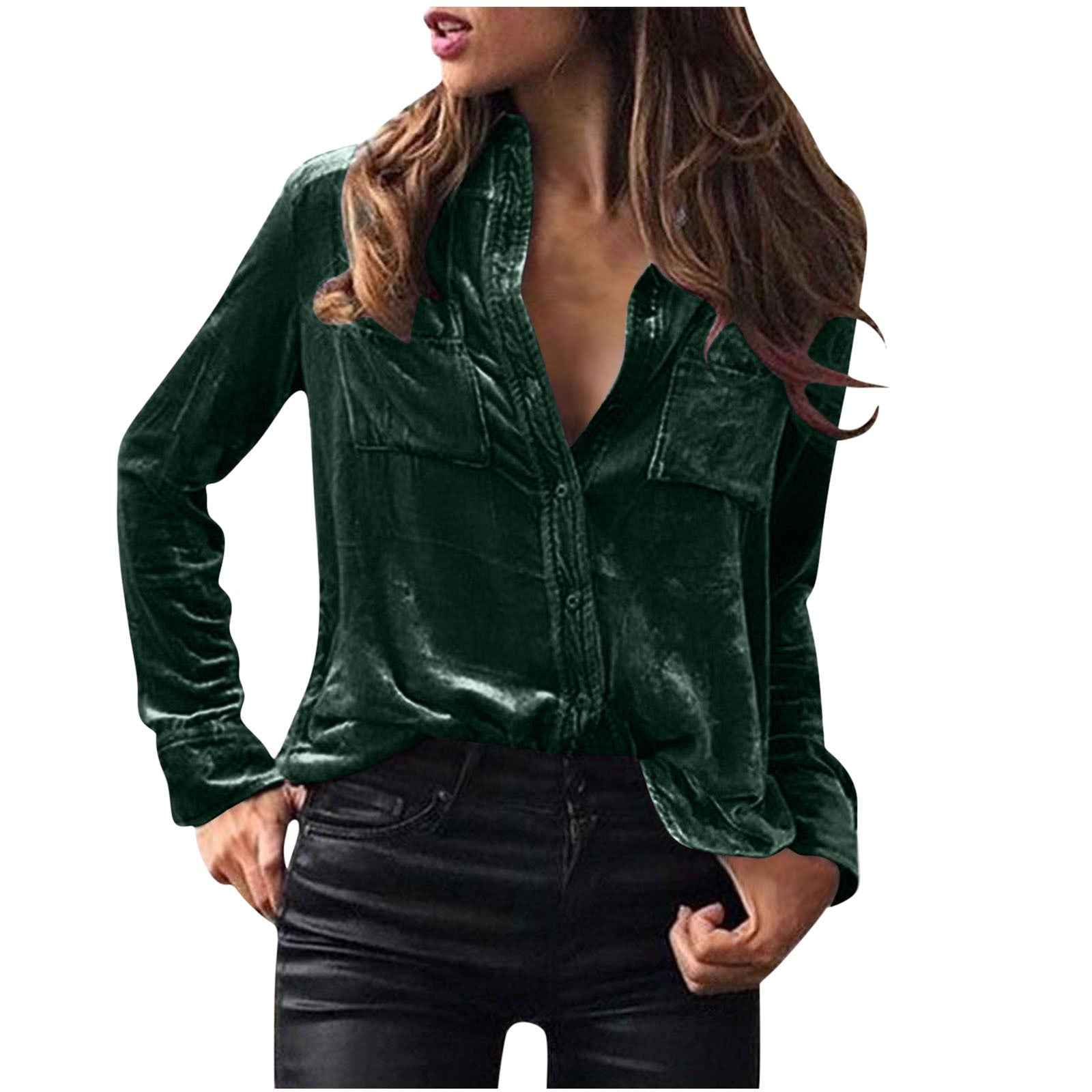 Elegant Long-sleeve Single-breasted Blouse For Women