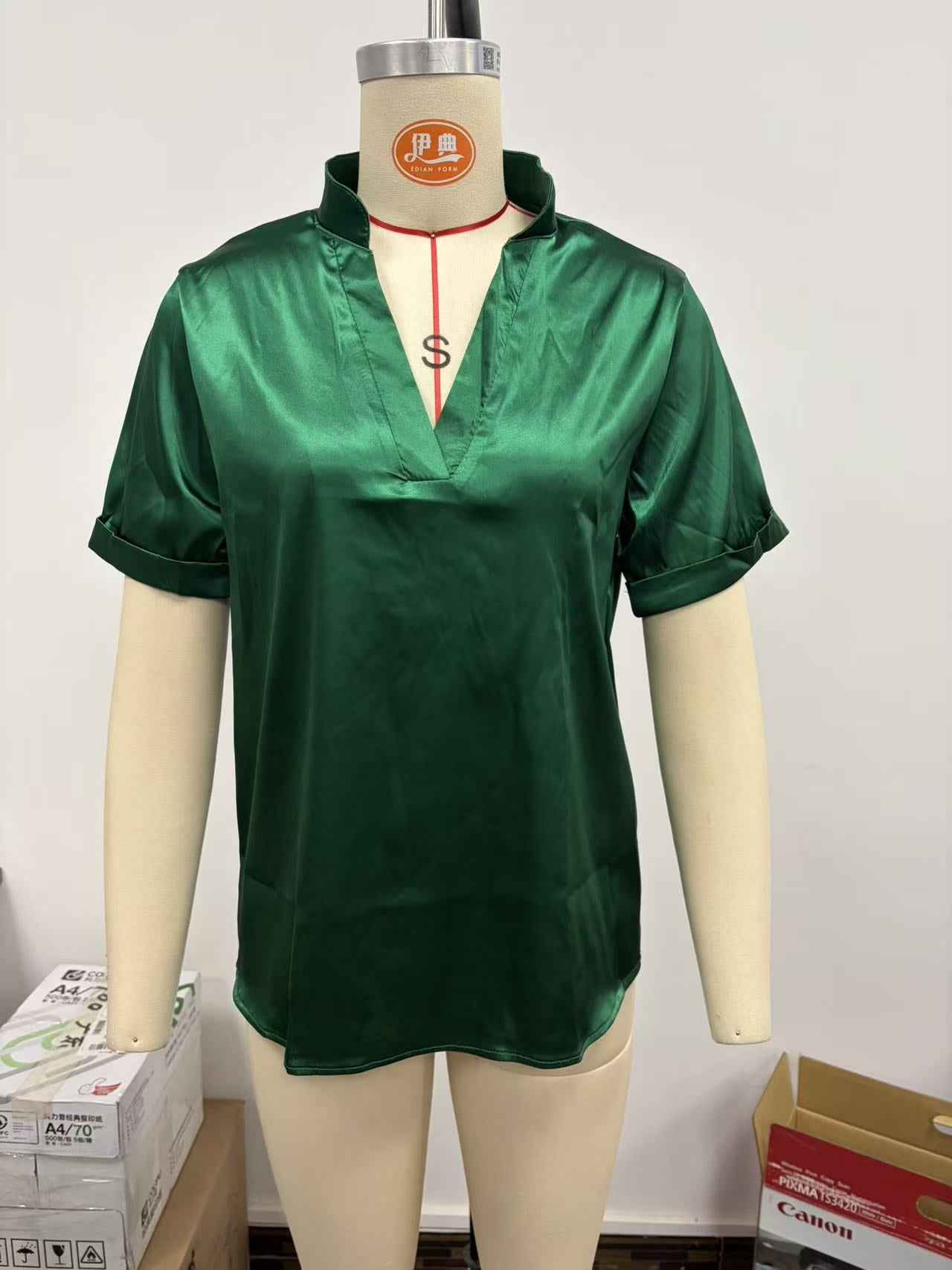 Women's Spring & Summer Blouse, Minimalist Elegant Versatile V-Neck Loose Fit Shirt For Women