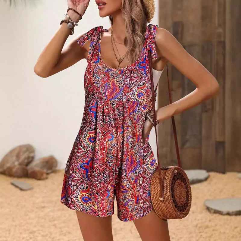 Resort-style Sleeveless Jumpsuit For Women