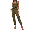 Strapless Pocketed Casual Jumpsuit For Women