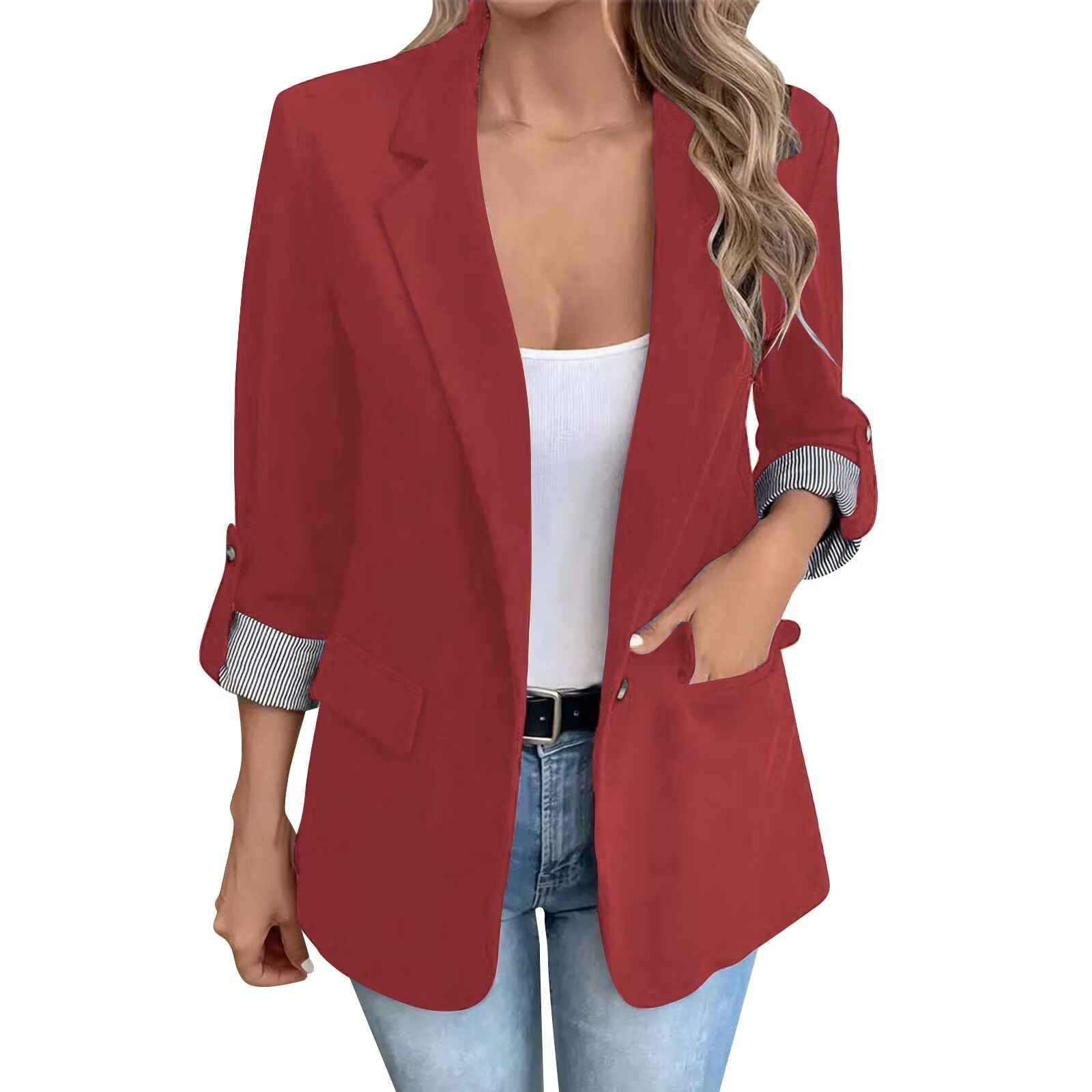 Women's Casual Blazers Open Front Long Sleeve Work Office Suit Jackets Blazer Business Casual Outfits, Summer Jacket, Light Jacket, Cardigan For Women, Chaquetas Para Mujer, Jackets For Women