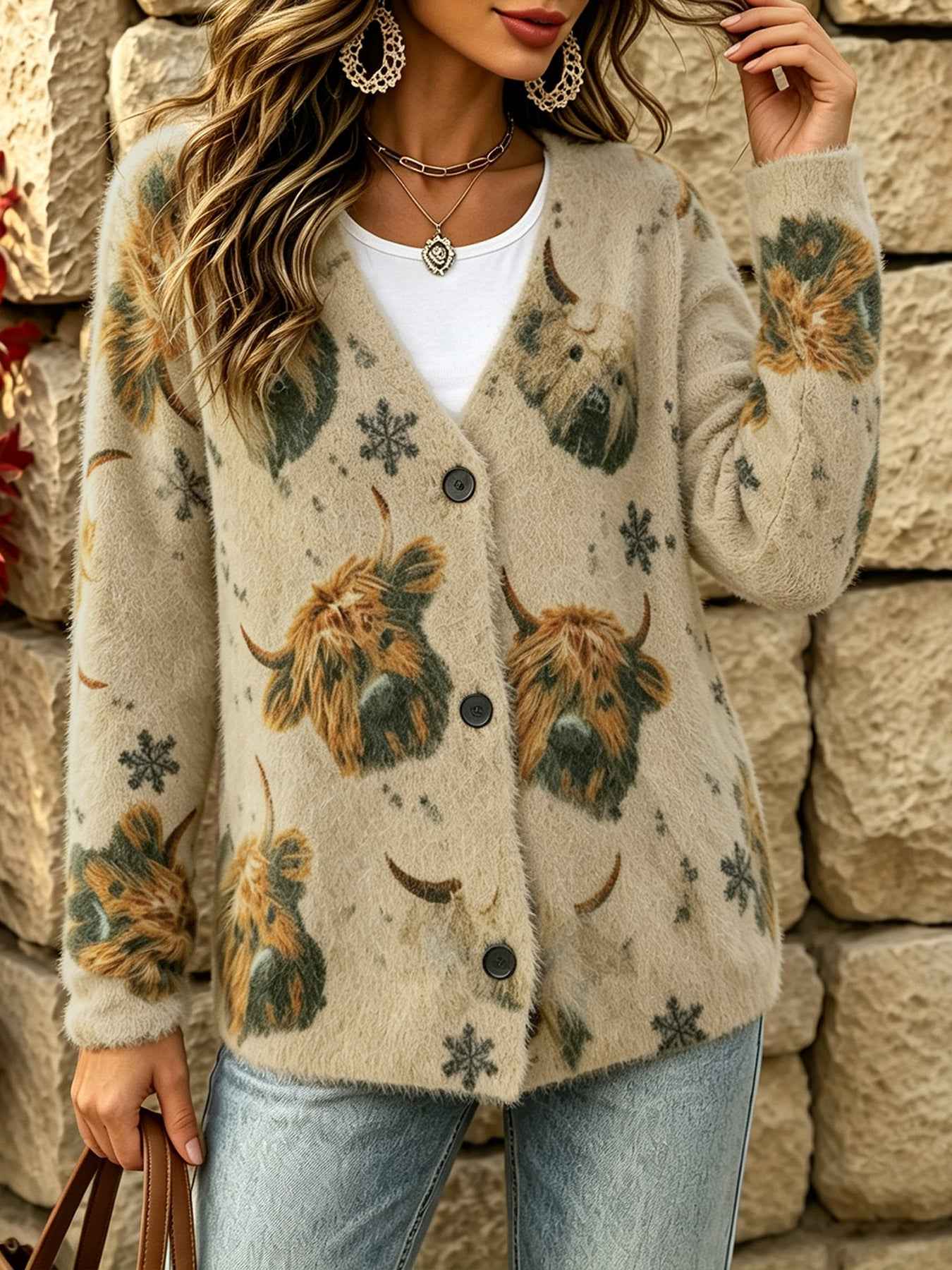 2026 New Export Designs European And American-Style Fall&Winter Long-Sleeve Sweater Jackets And Cardigans With Animal Prints Plus-Size Fashion Bestsellers For Women