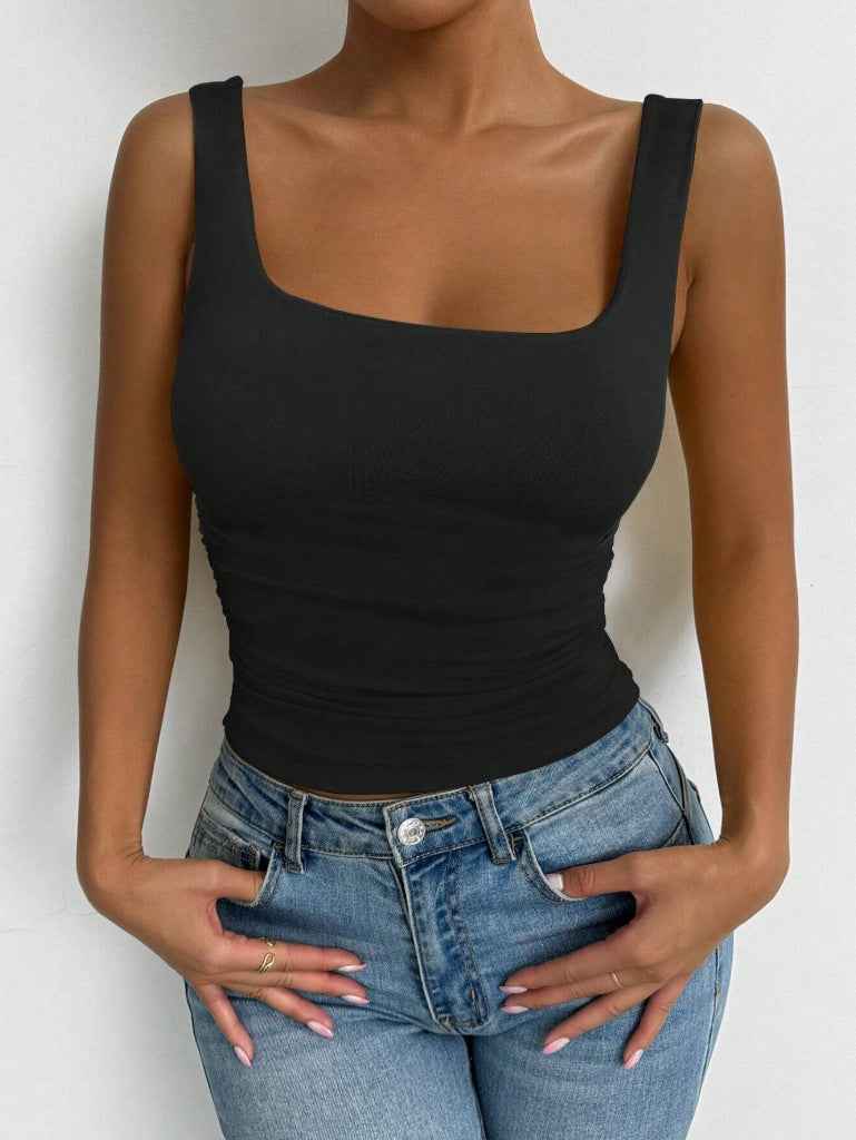 Womens Sleeveless Camisole Casual Basic Cropped Top