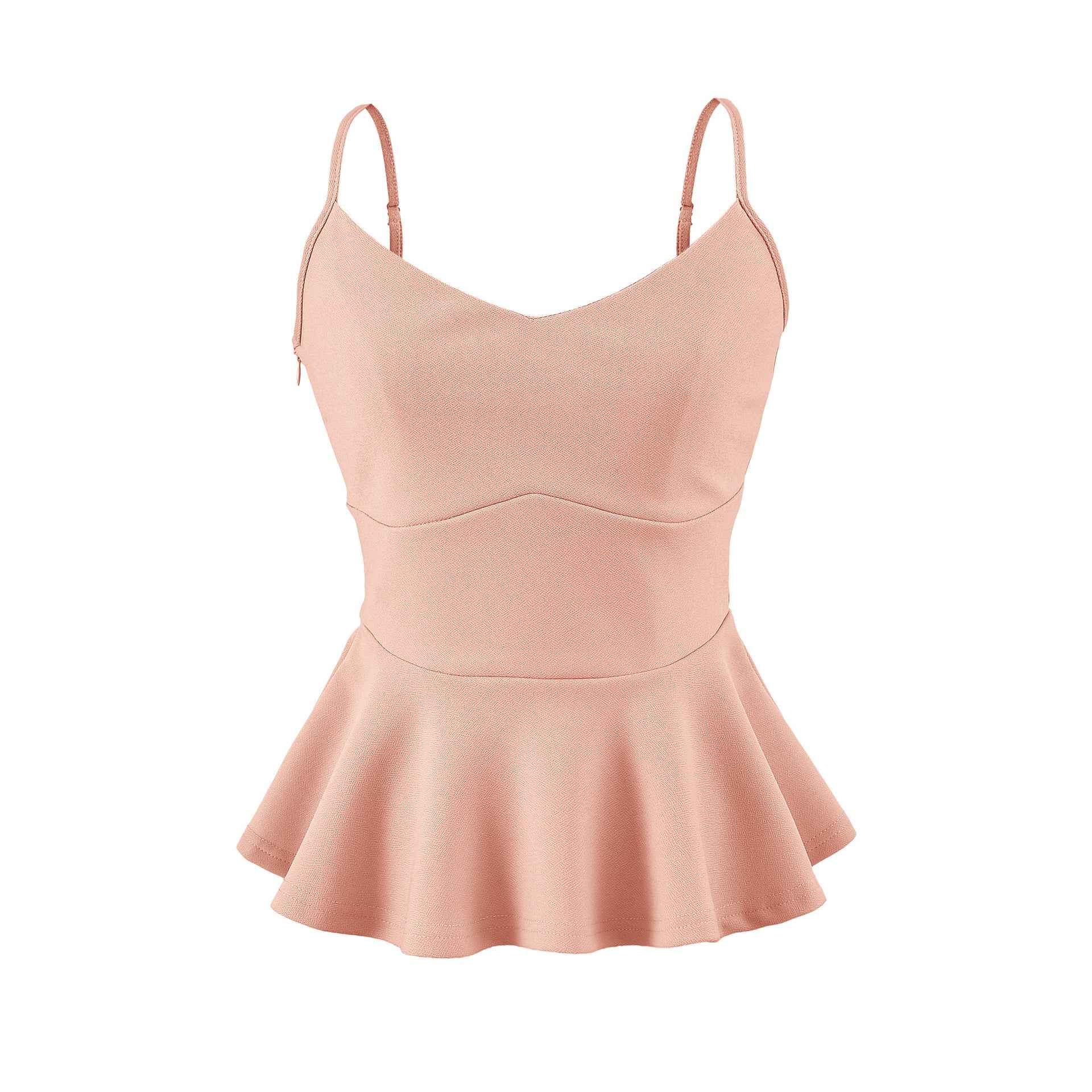 Cropped Ruffled-waistline Slim-fit Camisole Top