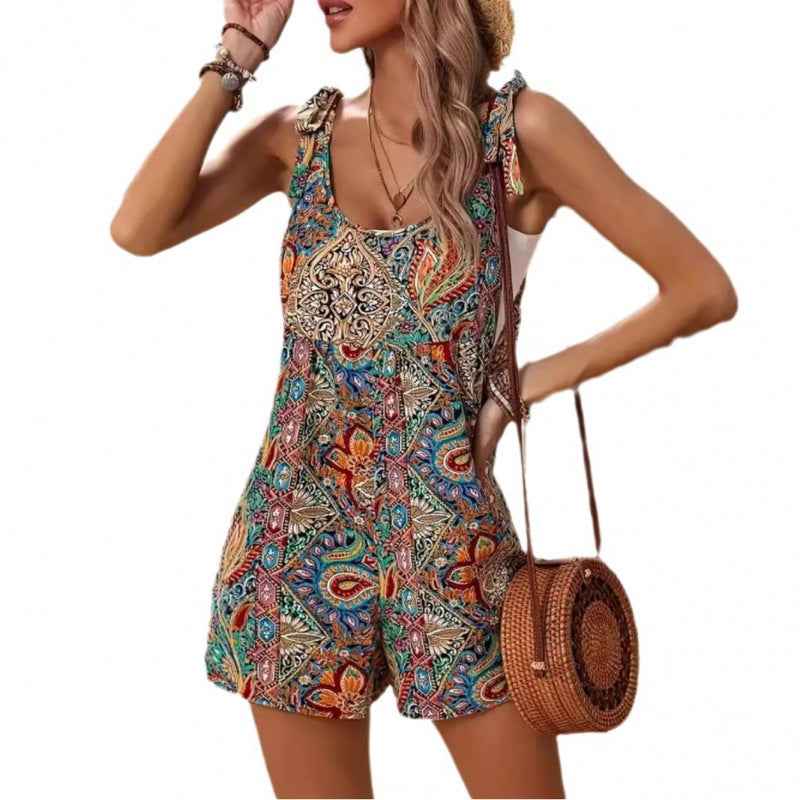 Resort-style Sleeveless Jumpsuit For Women