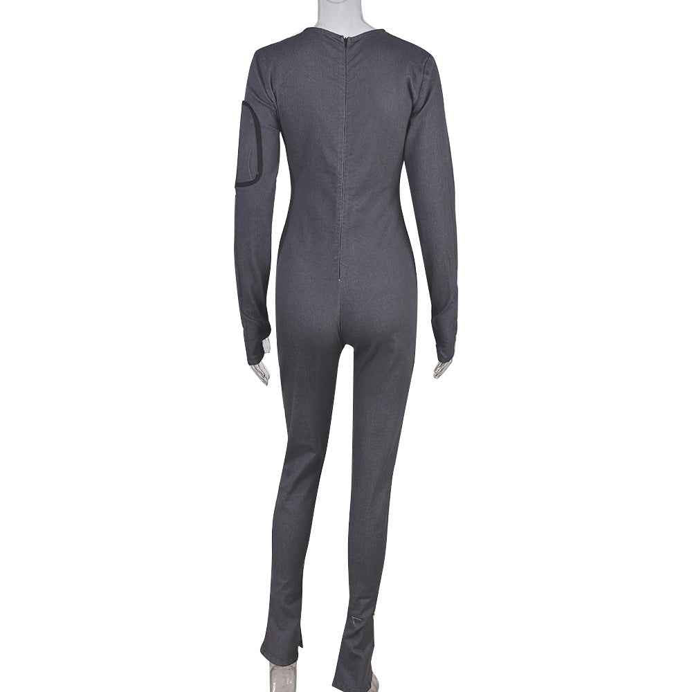 Tight Denim Jumpsuit For Women