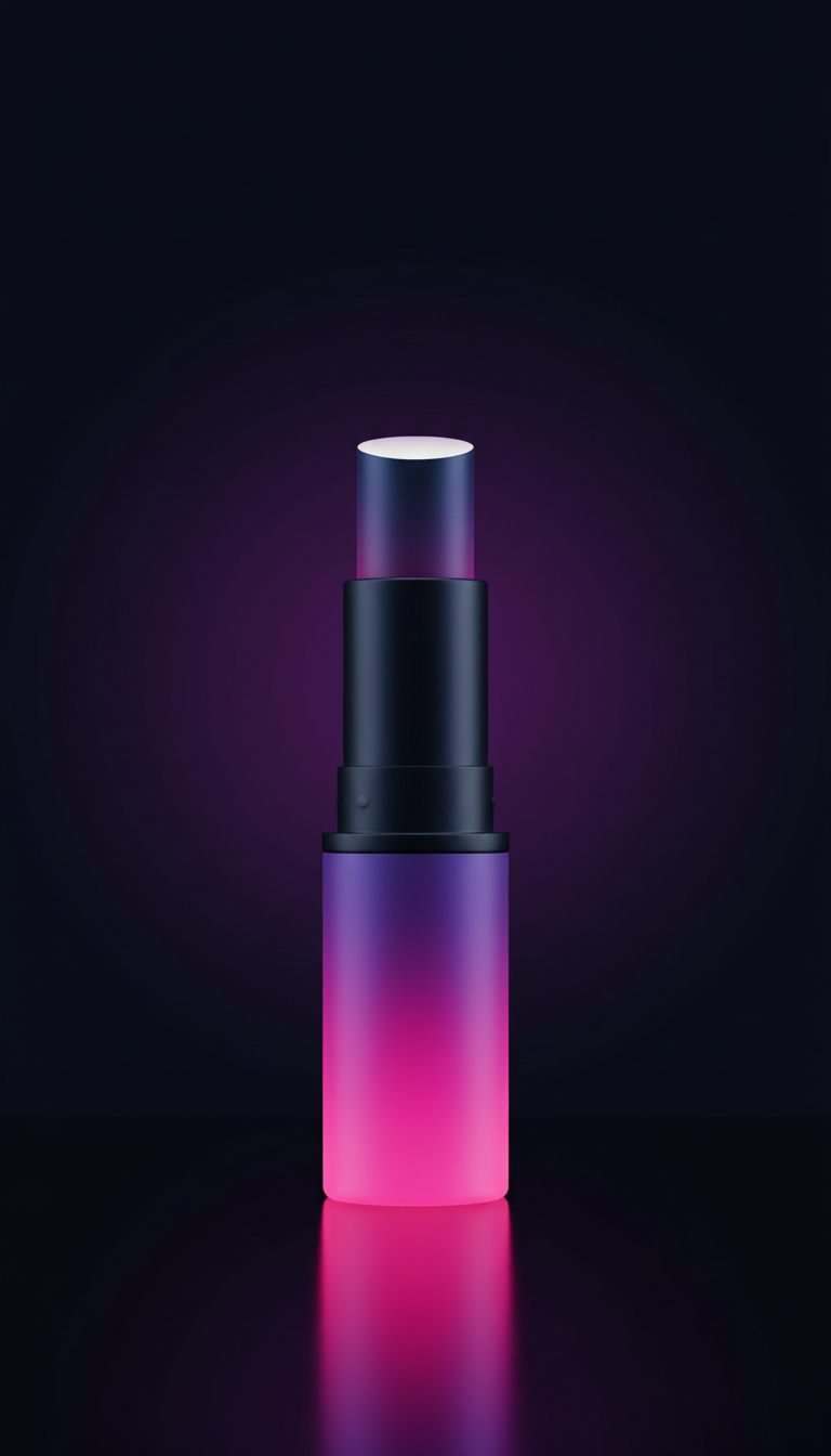 Minimalist lipstick in Violet Néon packaging
