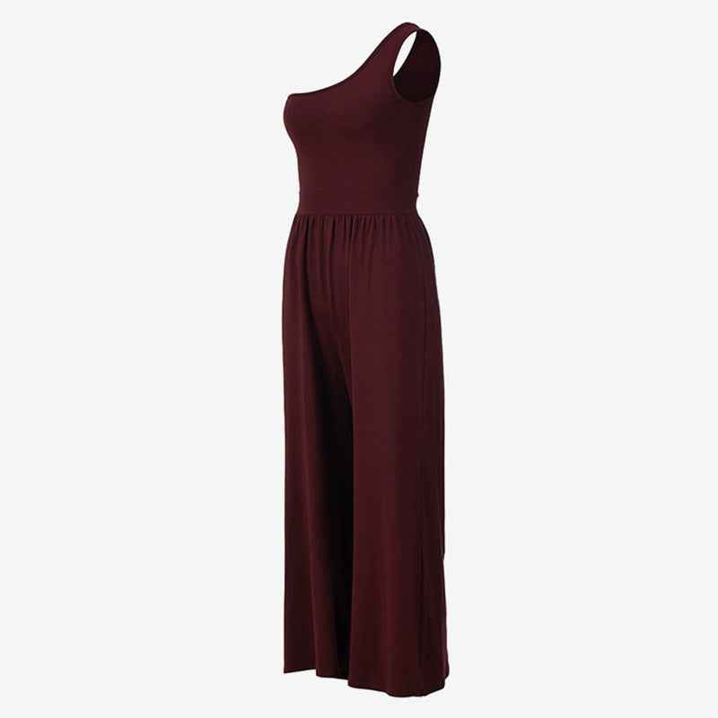 Women's Diagonal Shoulder Strap Yoga Jumpsuit