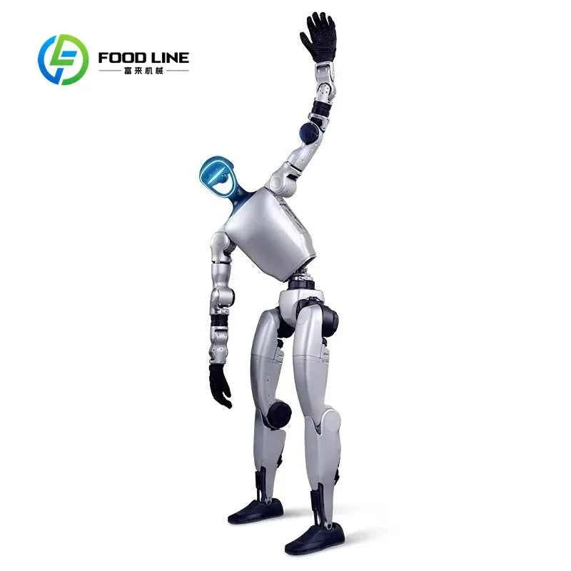 customized New Humanoid Robot with Guinness Walking Record AI Open Source Model Array Microphone Facial Screen custom flag