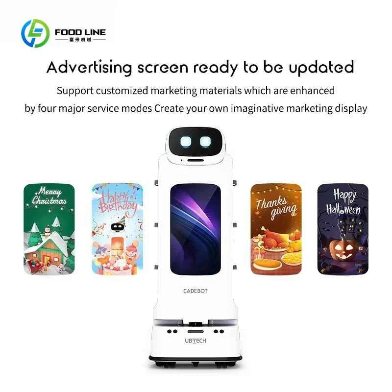 Robot Commercial Delivery Robot  with 4-Layer Tray, 40kg Load, Auto Navigation for Restaurant & Hotel