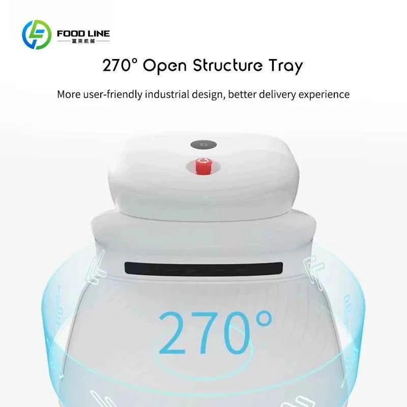 Robot Commercial Delivery Robot  with 4-Layer Tray, 40kg Load, Auto Navigation for Restaurant & Hotel