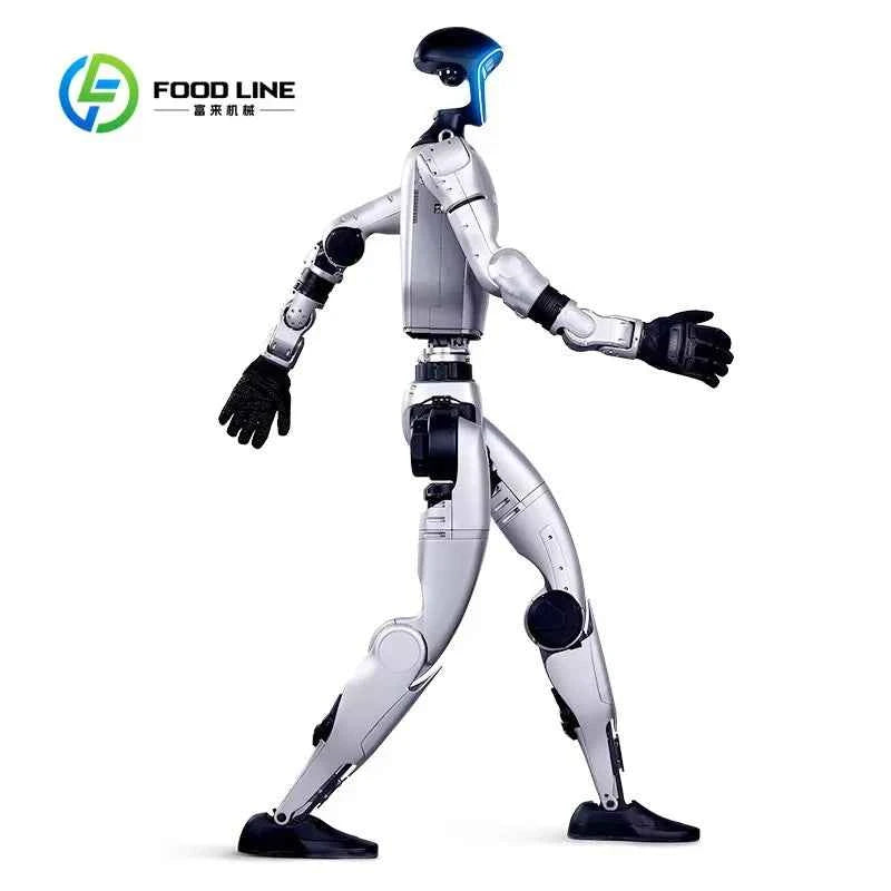 customized New Humanoid Robot with Guinness Walking Record AI Open Source Model Array Microphone Facial Screen custom flag