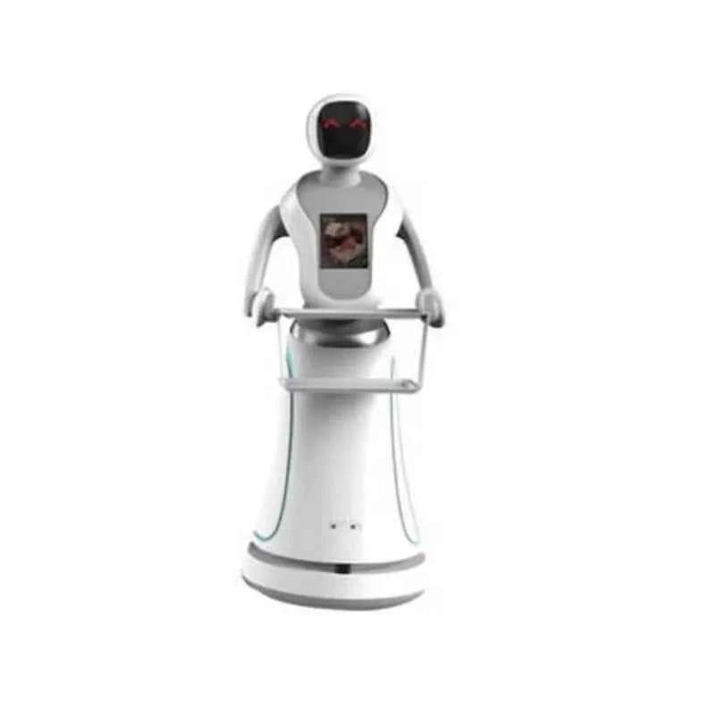 Design Plastic Restaurant Room Artificial Intelligent Food Delivery Smart Humanoid Service Waiter Robot