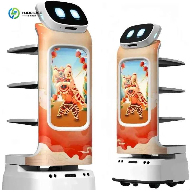 Business Boost Restaurant Service Robot Autonomous Delivery Waiter Robot Food Transport Robot For Hot Pot Buffet