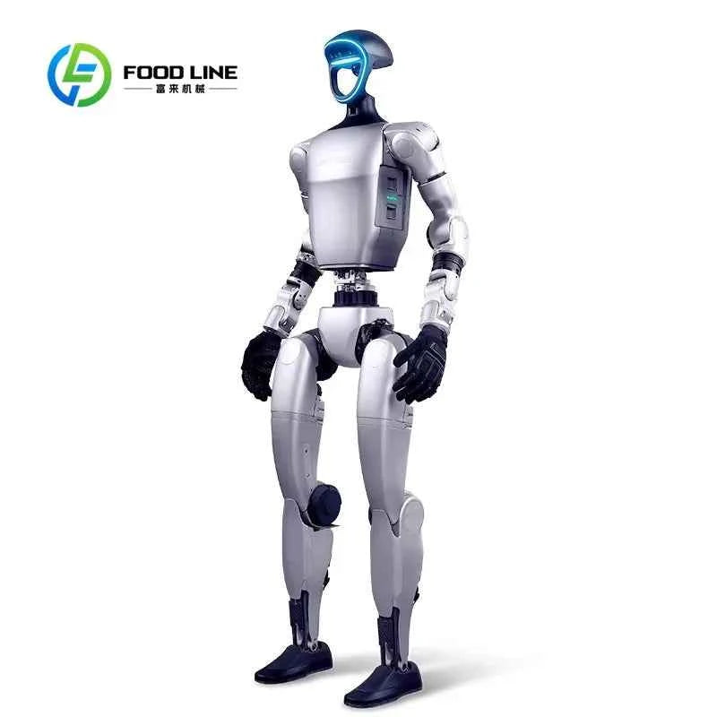 customized New Humanoid Robot with Guinness Walking Record AI Open Source Model Array Microphone Facial Screen custom flag