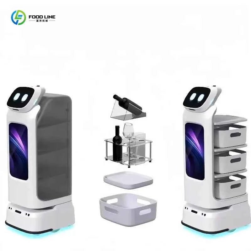 Business Boost Restaurant Service Robot Autonomous Delivery Waiter Robot Food Transport Robot For Hot Pot Buffet
