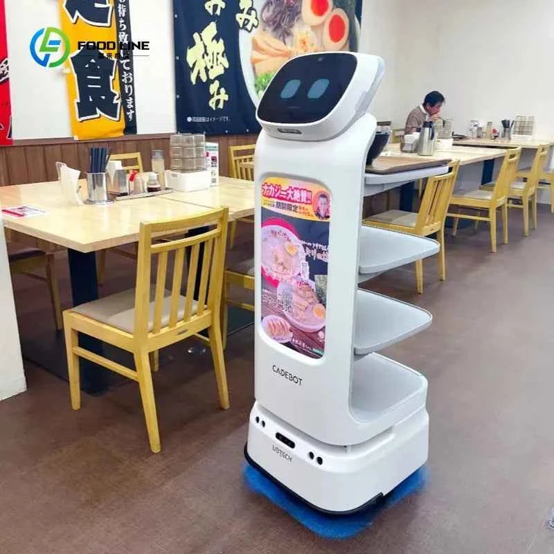 Robot Commercial Delivery Robot  with 4-Layer Tray, 40kg Load, Auto Navigation for Restaurant & Hotel