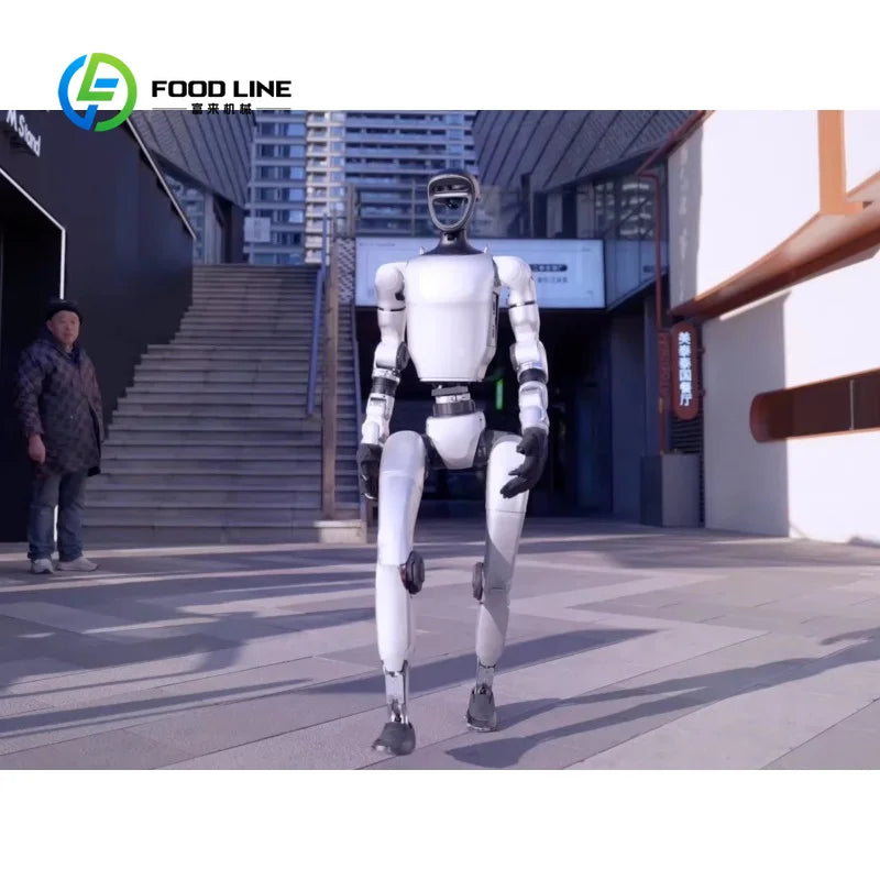 customized New Humanoid Robot with Guinness Walking Record AI Open Source Model Array Microphone Facial Screen custom flag