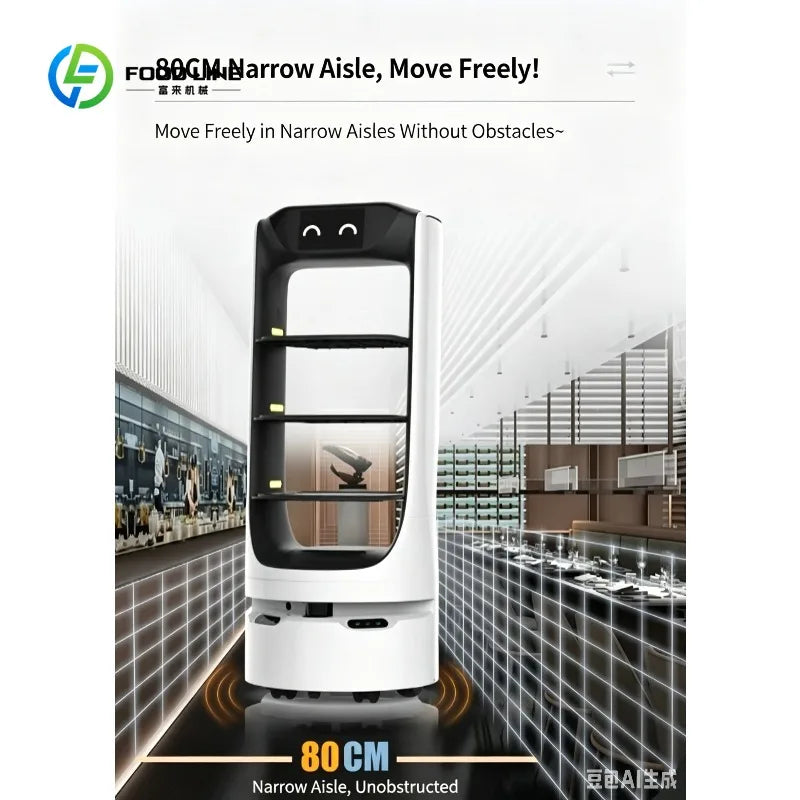 Customized New Hotel Restaurant Intelligent Unmanned Food Delivery Robot Welcome and Lead Advertising Restaurant Robot
