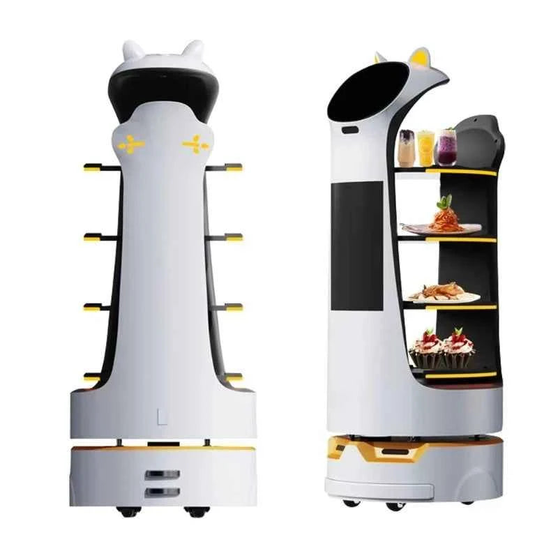 Customized Restaurant Coffee Shop Food Delivery Robot - Electric Waiter Service Vehicle for Hotel & Fast Food Shop