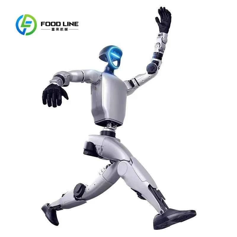 customized New Humanoid Robot with Guinness Walking Record AI Open Source Model Array Microphone Facial Screen custom flag