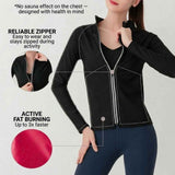 Sauna Jackets For Women Long Sleeves Sweat Suit Weight Loss Shirt Zipper Workout Gym Exercise Body Shaper