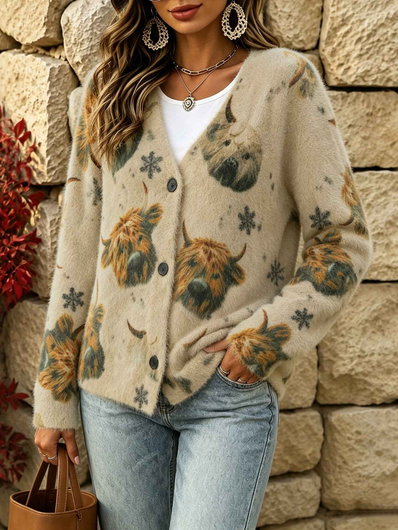 2026 New Export Designs European And American-Style Fall&Winter Long-Sleeve Sweater Jackets And Cardigans With Animal Prints Plus-Size Fashion Bestsellers For Women