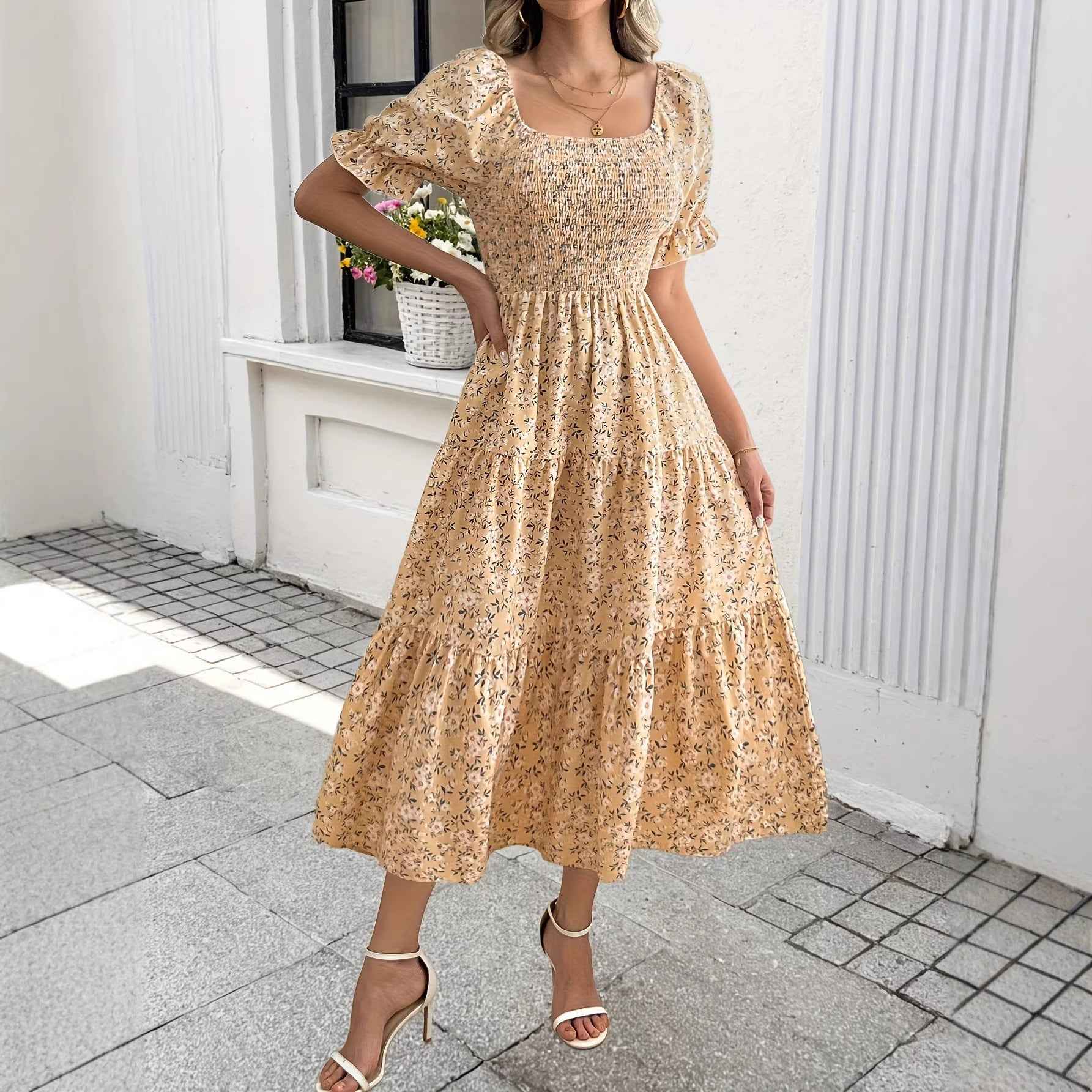 Long Cake Dress Casual Resort Wear For Women